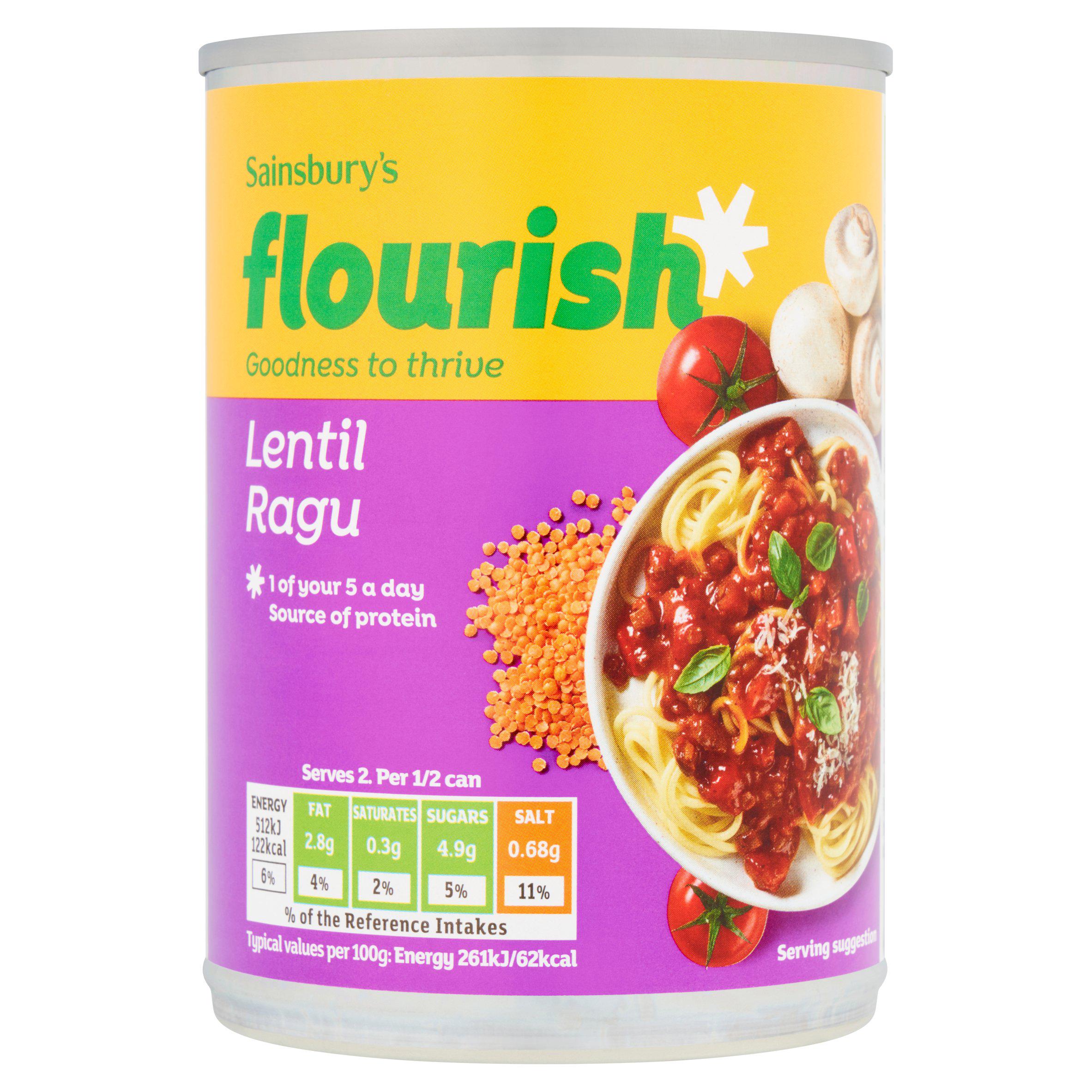 Sainsbury's Flourish Lentil Ragu 392g GOODS Sainsburys   