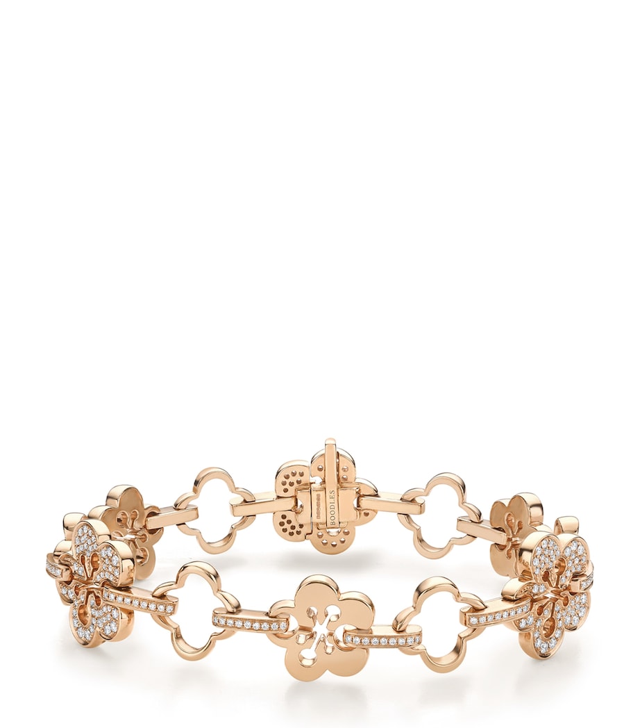 Boodles rose gold diamond blossom bracelet chain 19cm - British product