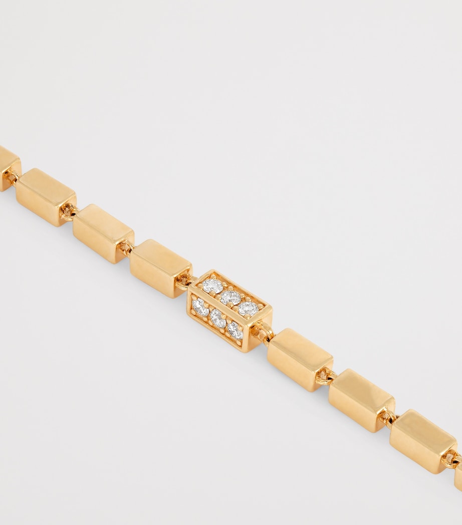 Suzanne Kalan yellow gold diamond block chain bracelet - British product