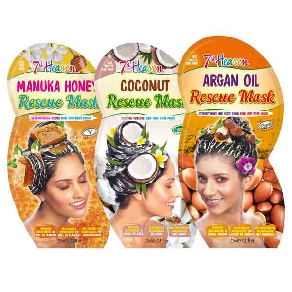 7th Heaven hair mask 3 pack Manuka Honey Coconut Argan Oil, UK version