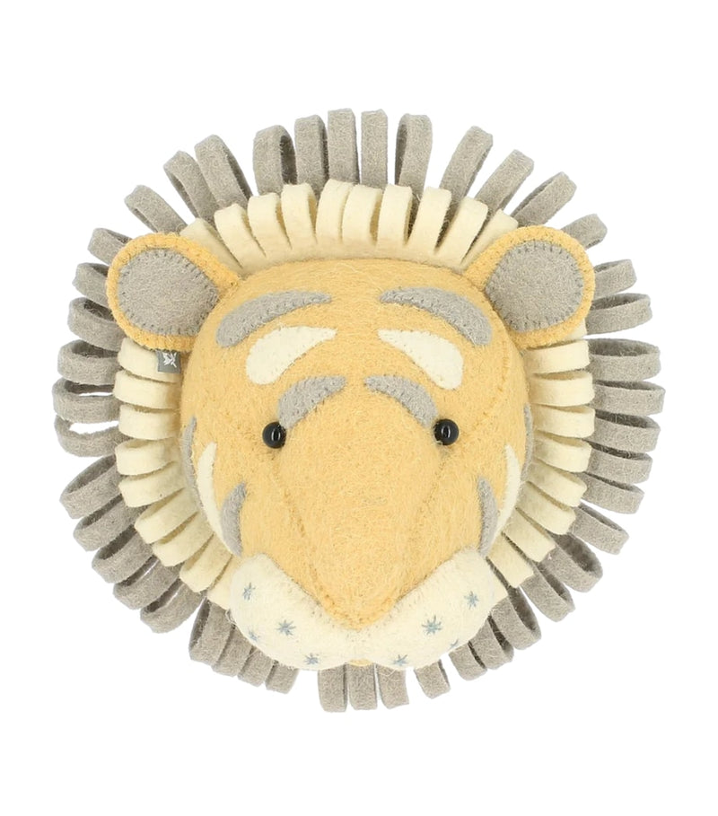 Fiona Walker mini organic wool tiger head decoration 25cm - British product