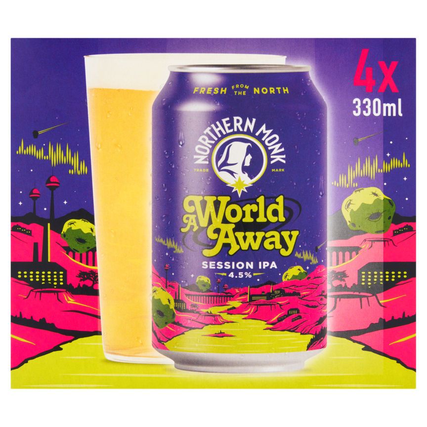 Northern Monk a World Away Boldly Juicy Session IPA 4 x 330ml GOODS ASDA   