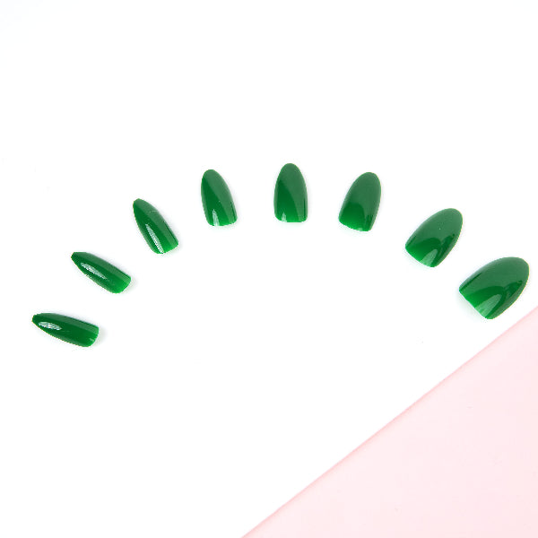 Invogue Venom Green Oval Nails - Pack of 24