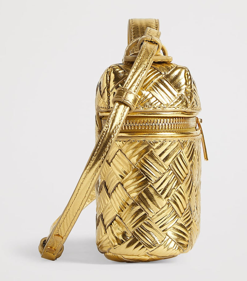 Bottega Veneta Bang Bang vanity case metallic calfskin gold hardware, imported from the UK