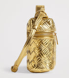 Bottega Veneta Bang Bang vanity case metallic calfskin gold hardware, imported from the UK