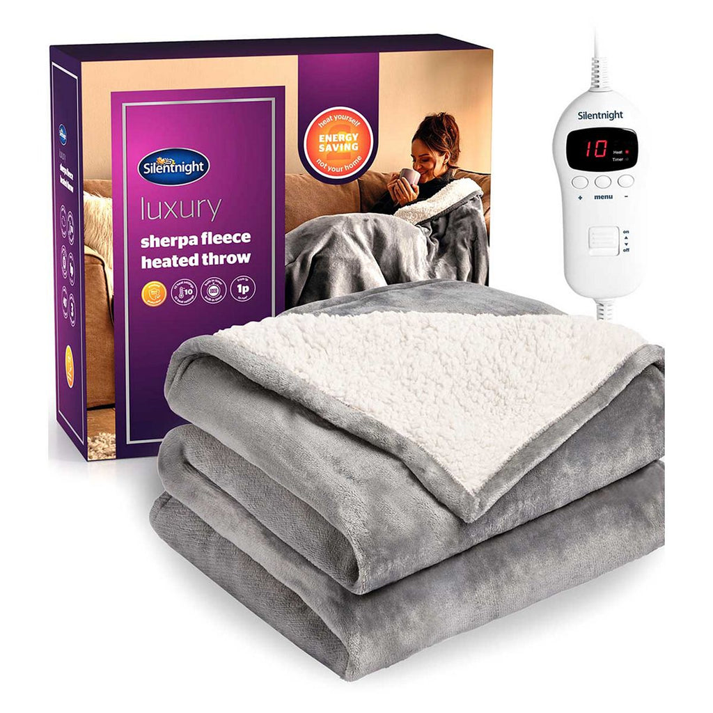 Silentnight Sherpa Fleece Heated Throw 130 x 160cm