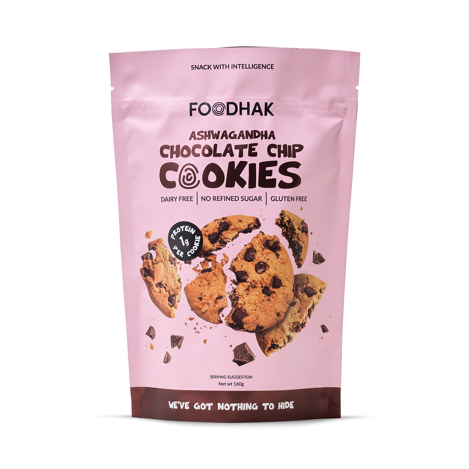Ashwagandha chocolate chip cookies, vegan and gluten-free - British product