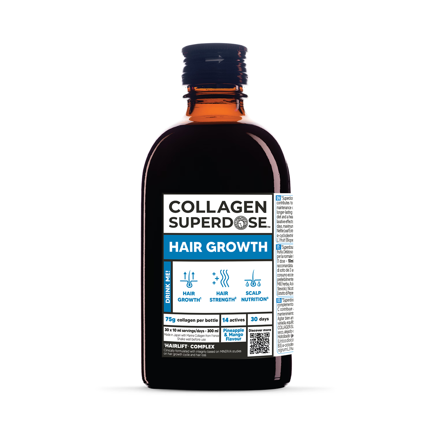 Gold Collagen Superdose hair supplement 300ml, imported from the UK
