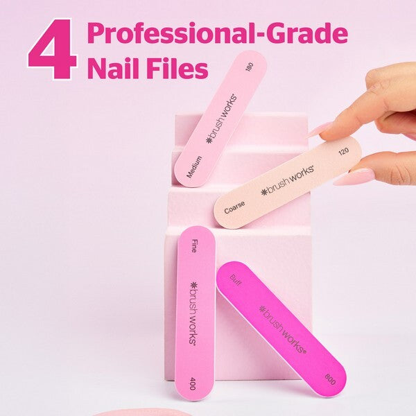 Brushworks travel manicure file set with four files and case, UK version