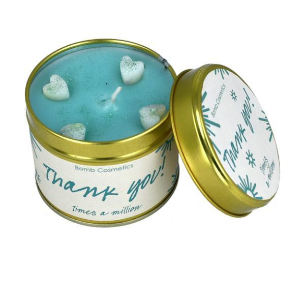 Bomb Cosmetics Thank You tin candle 180g, imported from the UK