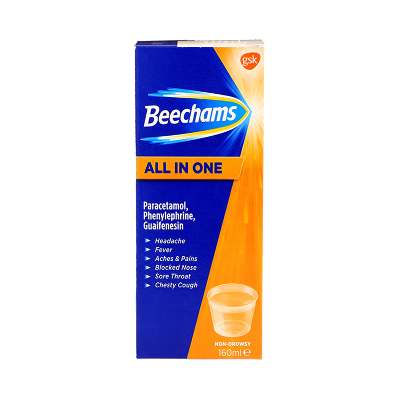 Beechams All in One cold and flu liquid 160ml (British brand)
