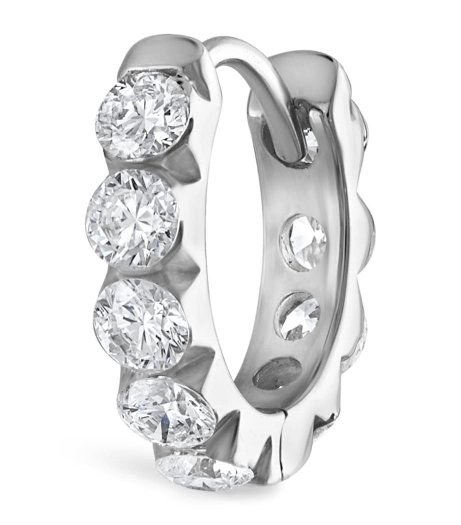 Maria Tash white gold diamond hoop earring 8mm - British product