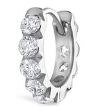 White Gold Invisible Set Large Diamond Eternity Hoop Earring (8mm)