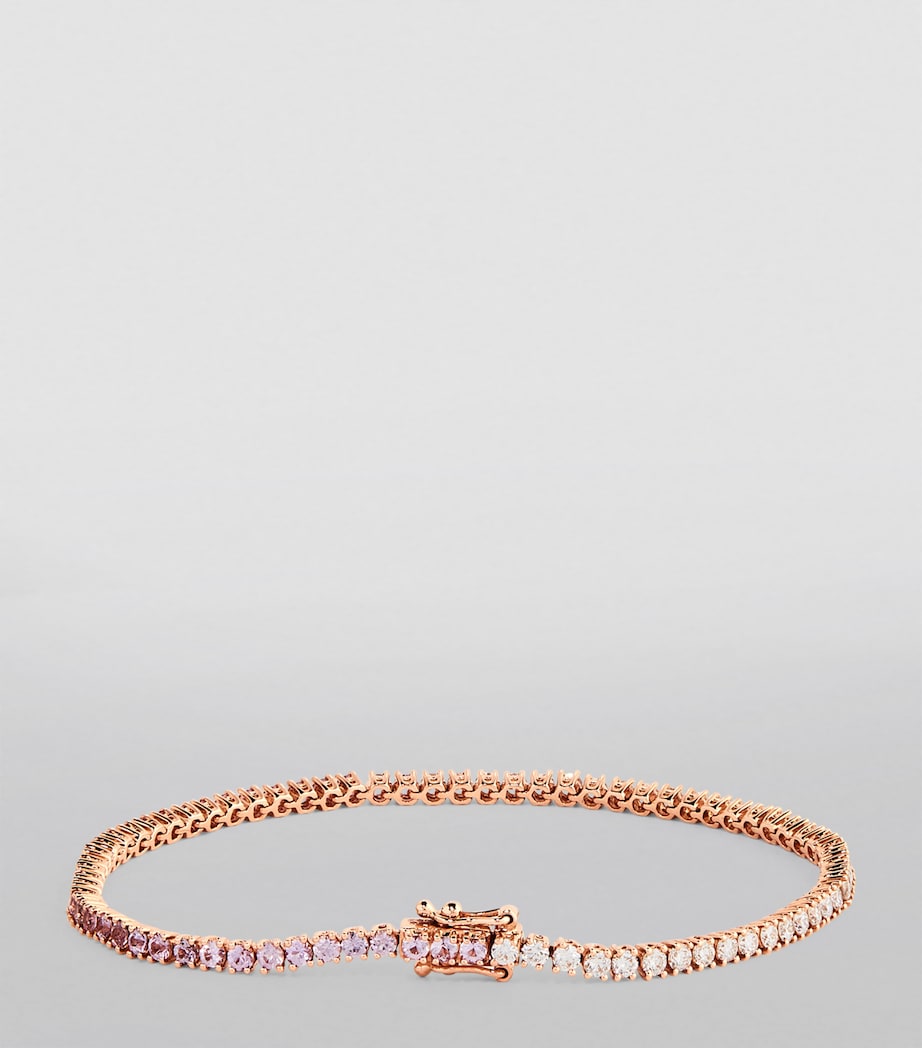 Anita Ko Hepburn bracelet with rose gold diamonds and pink sapphires (British brand)