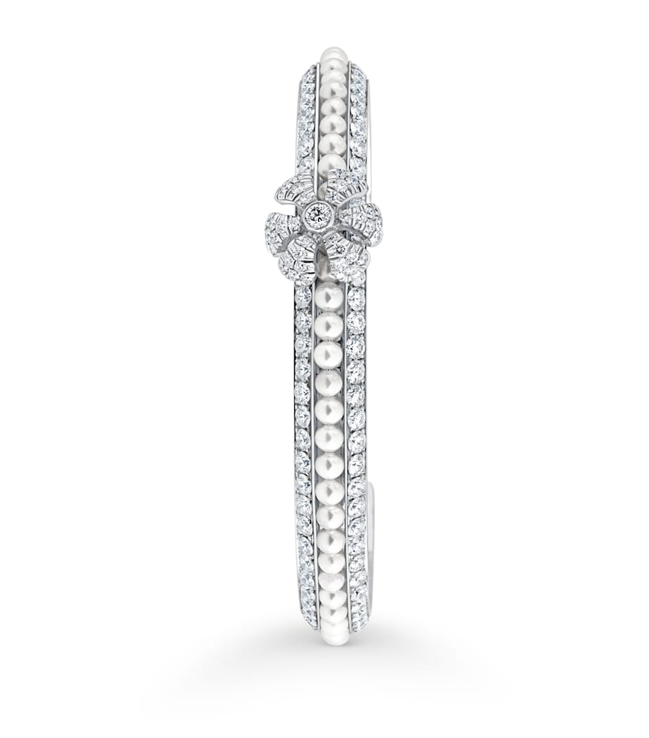 David Morris pearl diamond bangle 18kt white gold - British product