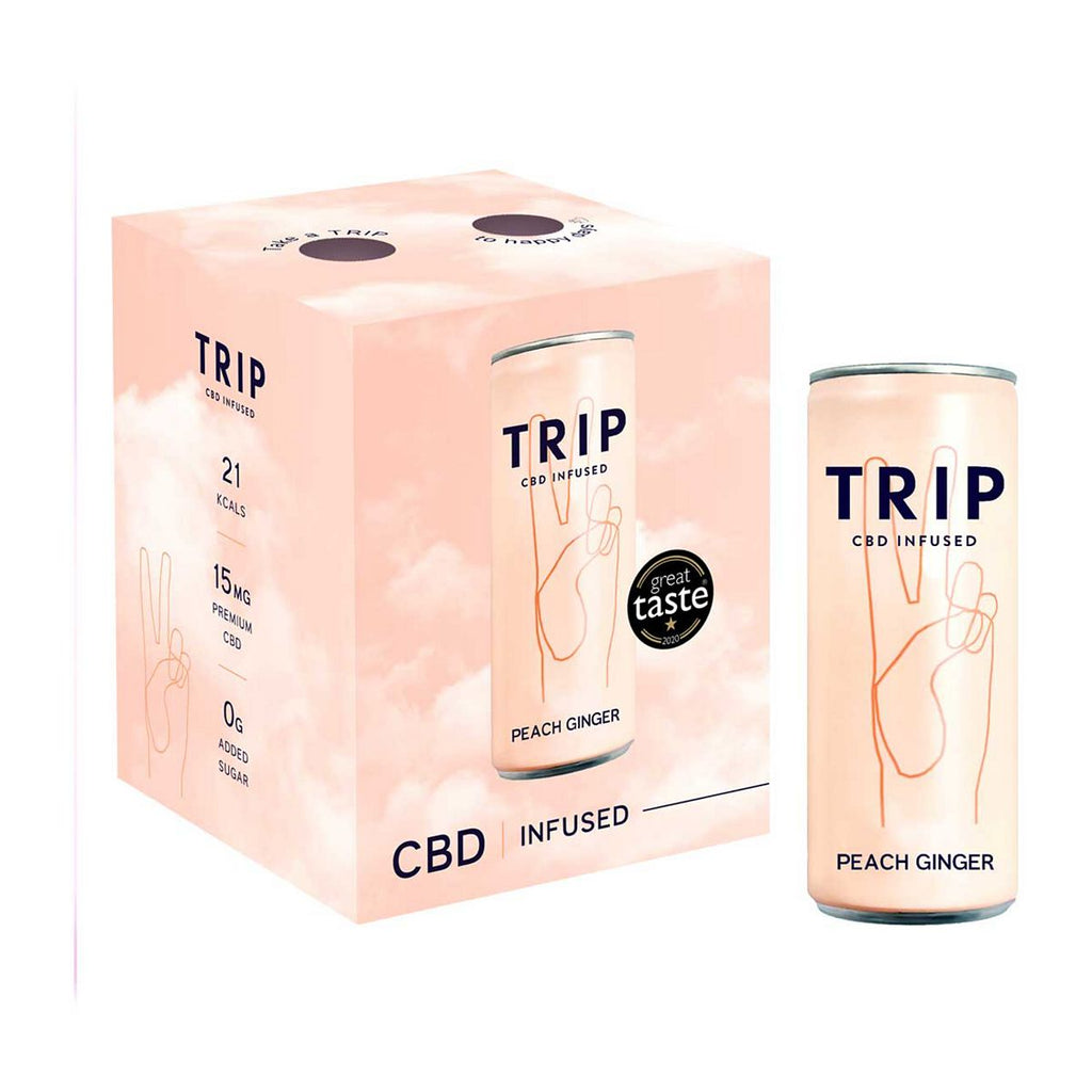 TRIP CBD Peach Ginger Drink - 4 x 250ml Multipack