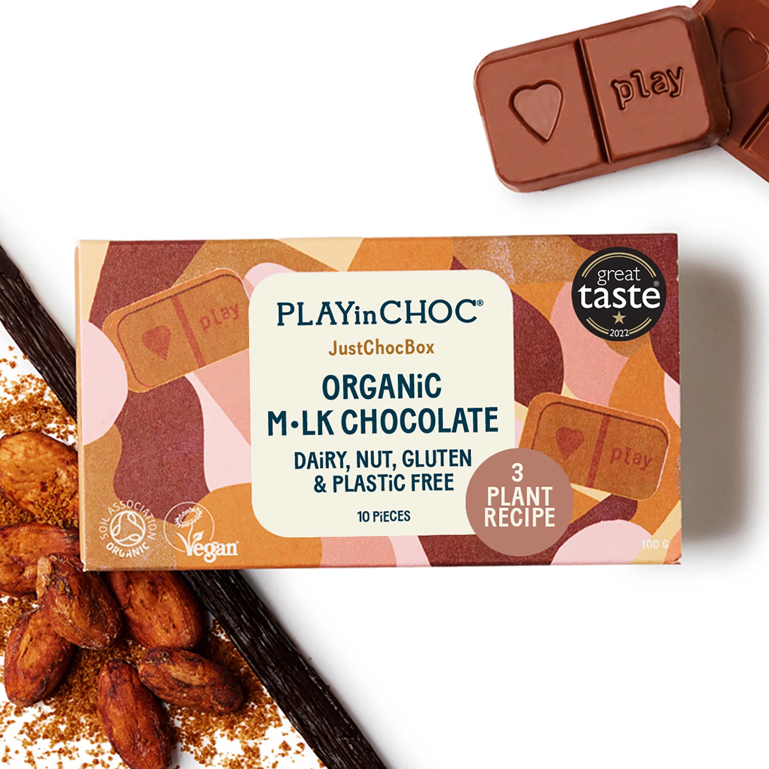 PLAYin CHOC JustChoc Box organic chocolate 1kg (British brand)