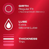 Durex Thin Feel Condoms Extra Silicone Lube Regular Fit 12s GOODS Superdrug   