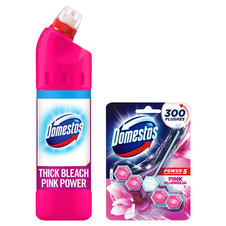 Domestos Bleach & Rimblock Bundle - Pink GOODS ASDA   