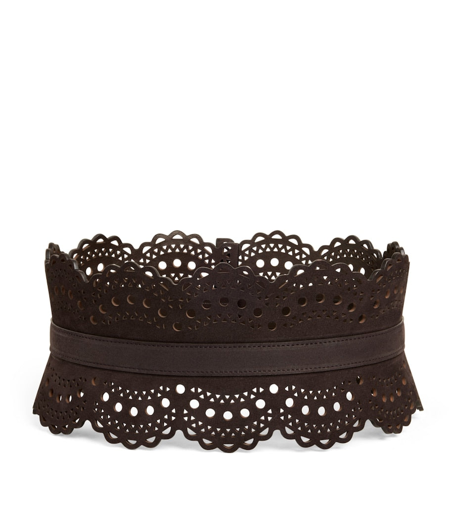 Alaïa leather bustier belt 12cm (British brand)