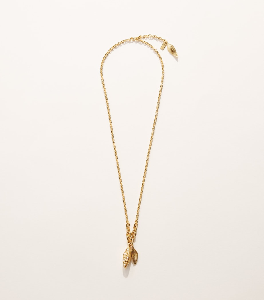 Chloé corn pendant necklace with pearlescent beads 75-81cm - British product