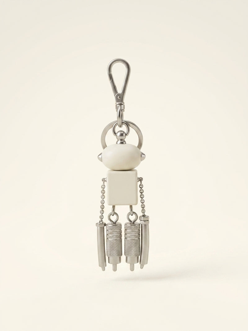 Prada robot bag charm in Saffiano leather, imported from the UK