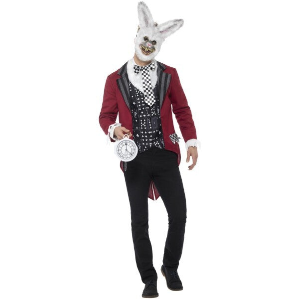 Smiffys deluxe white rabbit costume with jacket and mask (British brand)