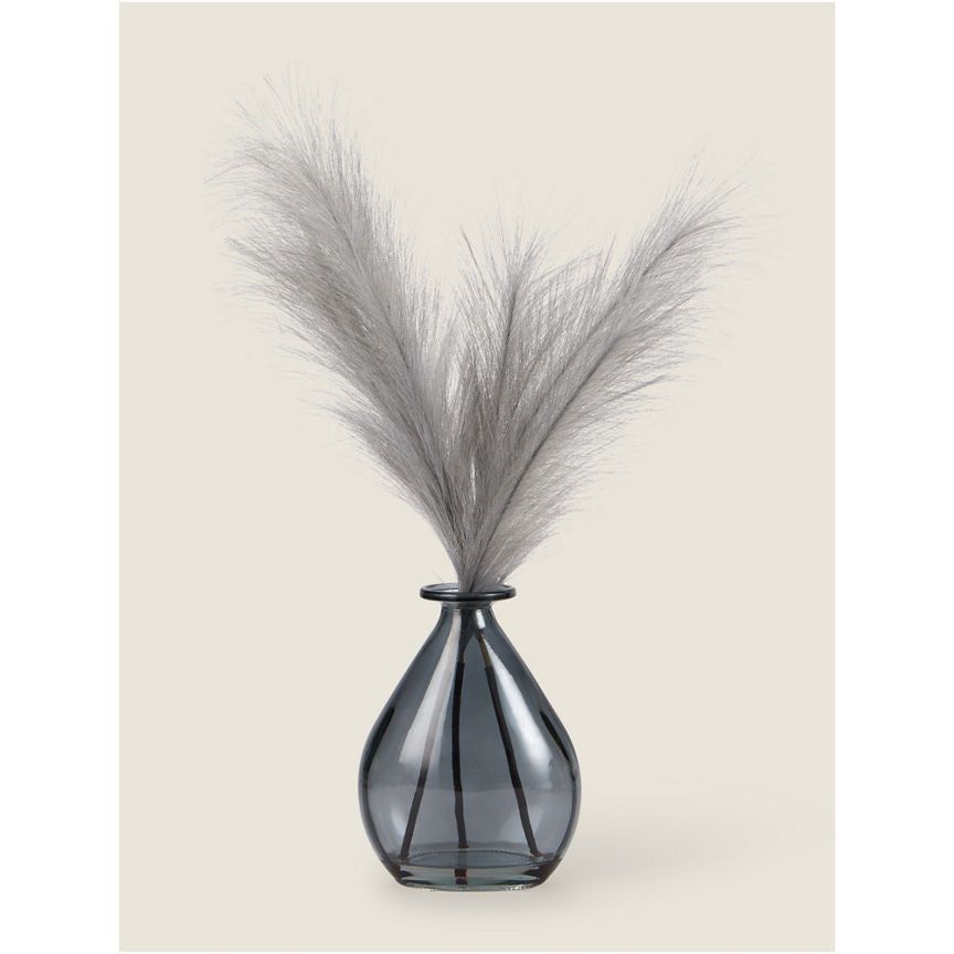 George Home 50cm Artificial Pampas in Glass Vase. General Household ASDA   