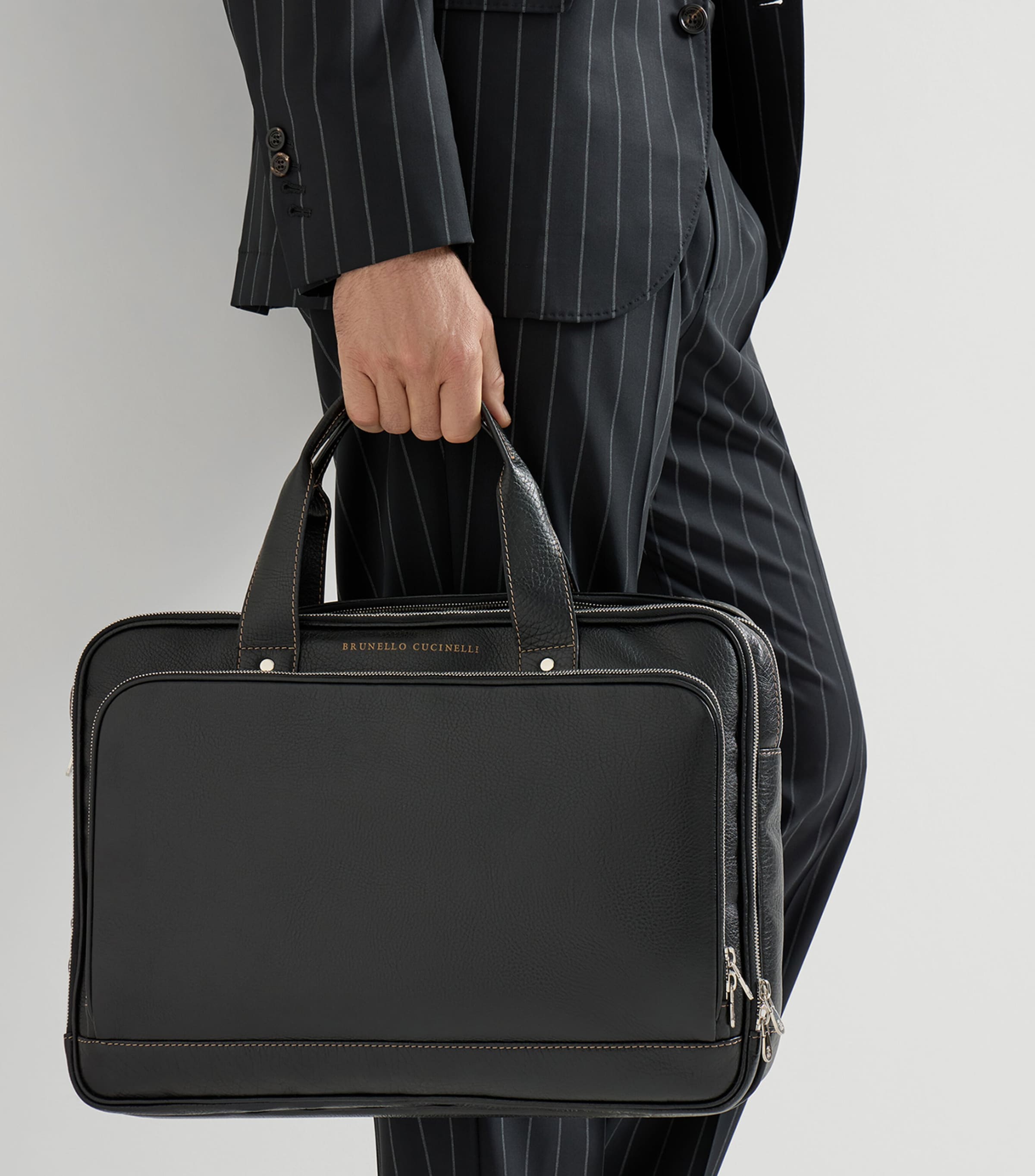 Brunello Cucinelli grained calfskin briefcase, imported from the UK