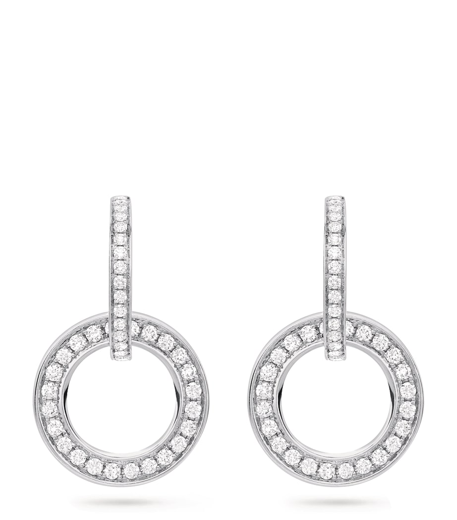 Boodles white gold diamond drop earrings 3cm, UK version