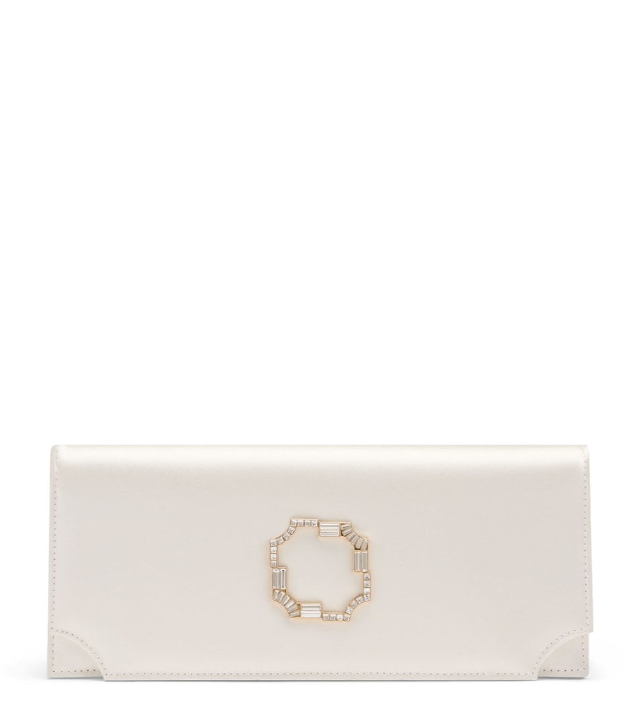 Malone Souliers satin Vivien clutch bag with crystal embellishments - British product