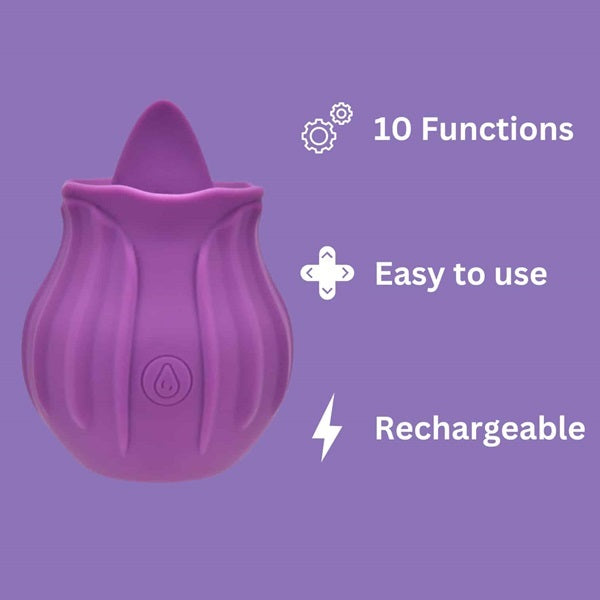Loving Joy rose licking clitoral vibrator purple (British brand)