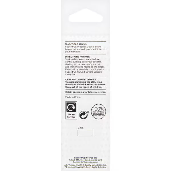 Superdrug wooden cuticle sticks 10 pack (British brand)