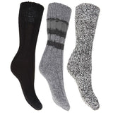 FLOSO Ladies/Womens Chunky Socks (Pack Of 3) (UK Shoe 4-7) GOODS Superdrug Black  