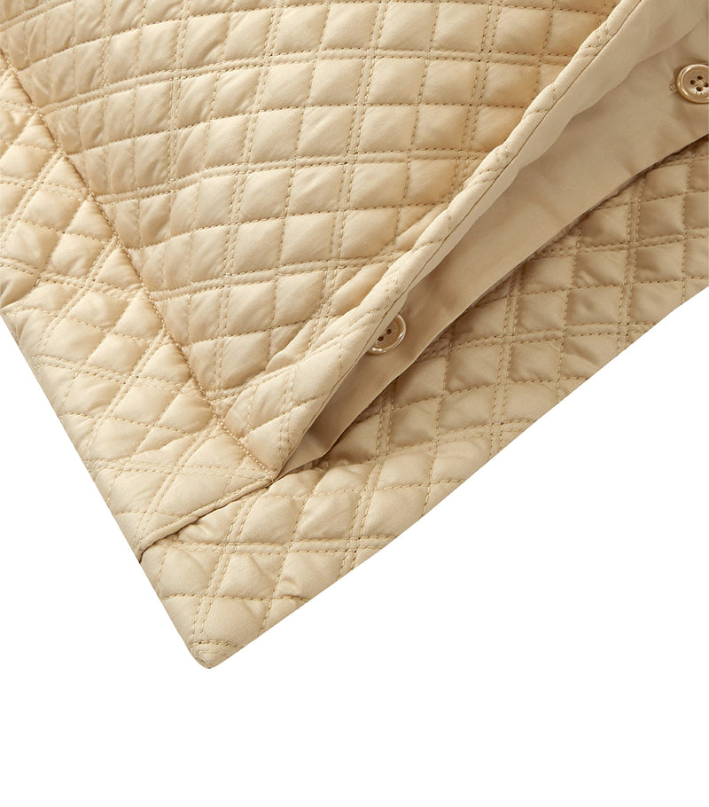 Ralph Lauren Home organic cotton sateen quilted pillowcase 65cm x 65cm, imported from the UK