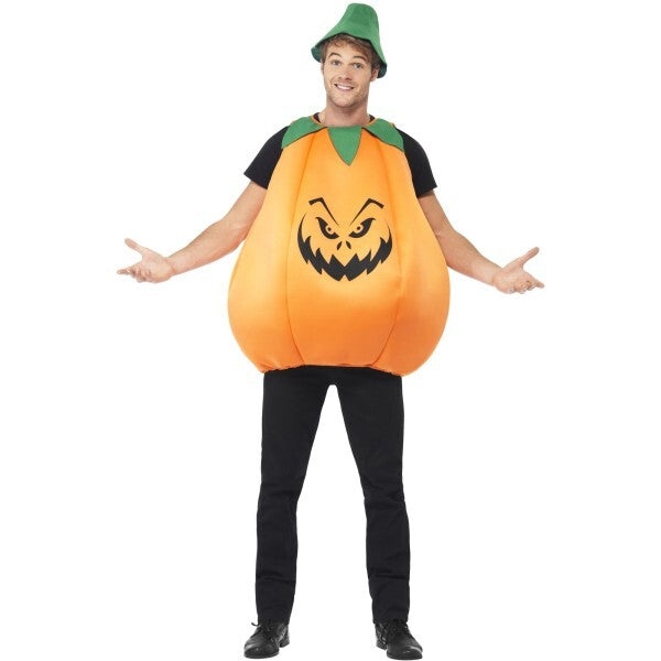 Smiffys Pumpkin Costume with orange tabard and hat (British brand)