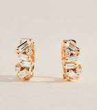 Suzanne Kalan rose gold diamond huggie earrings 12mm, imported from the UK