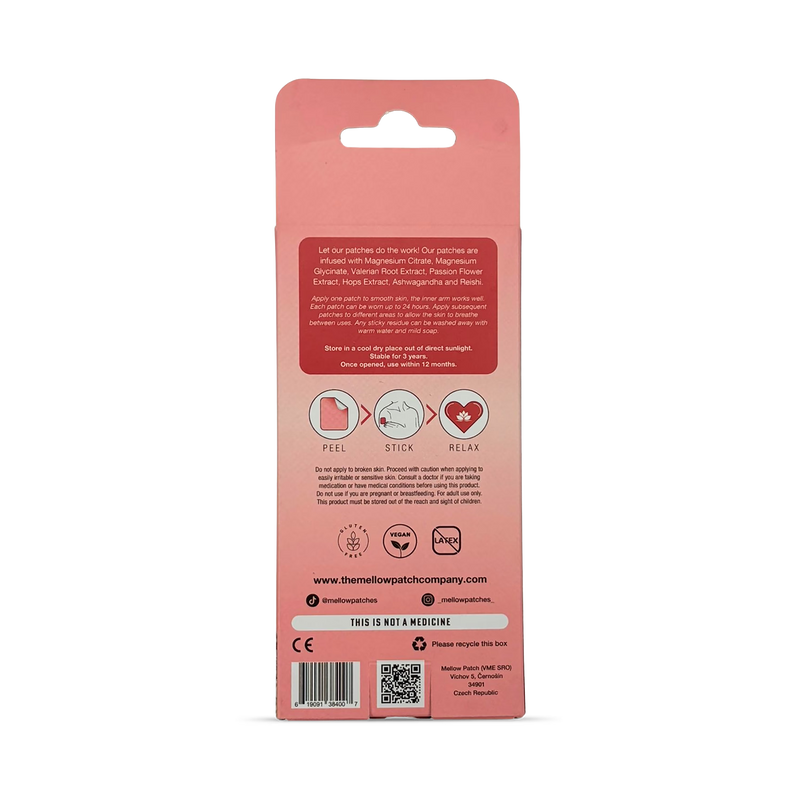 Mellow Patch Company natural topical patch Mellow Magnesium 18 piece, imported from the UK