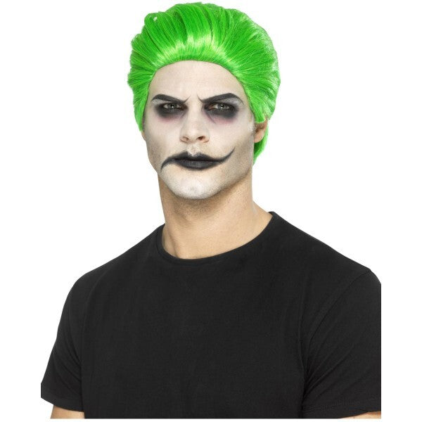 Smiffys green Slick Trickster wig for costumes - British product