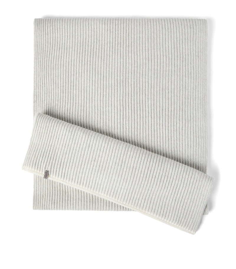 Brunello Cucinelli ribbed cashmere monili detail scarf, UK version