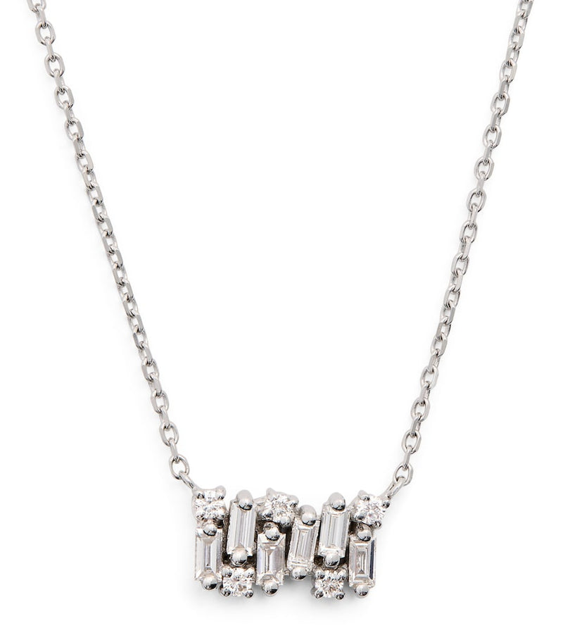 Suzanne Kalan white gold diamond necklace, imported from the UK