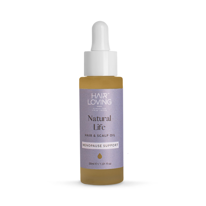 Natural Life hair oil for menopause hair care - British product