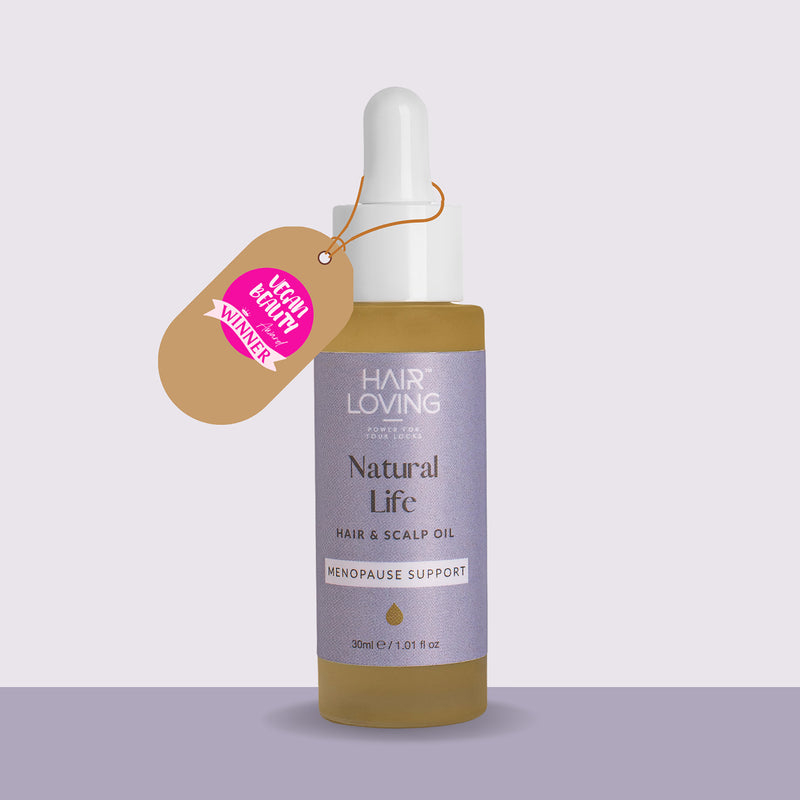 Natural Life hair oil for menopause hair care - British product