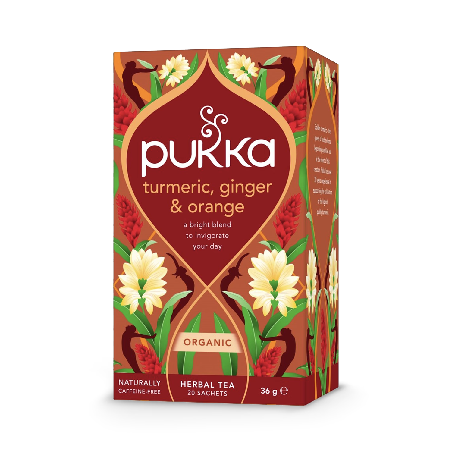 Pukka Organic Turmeric Ginger Tea 20 Bags, imported from the UK