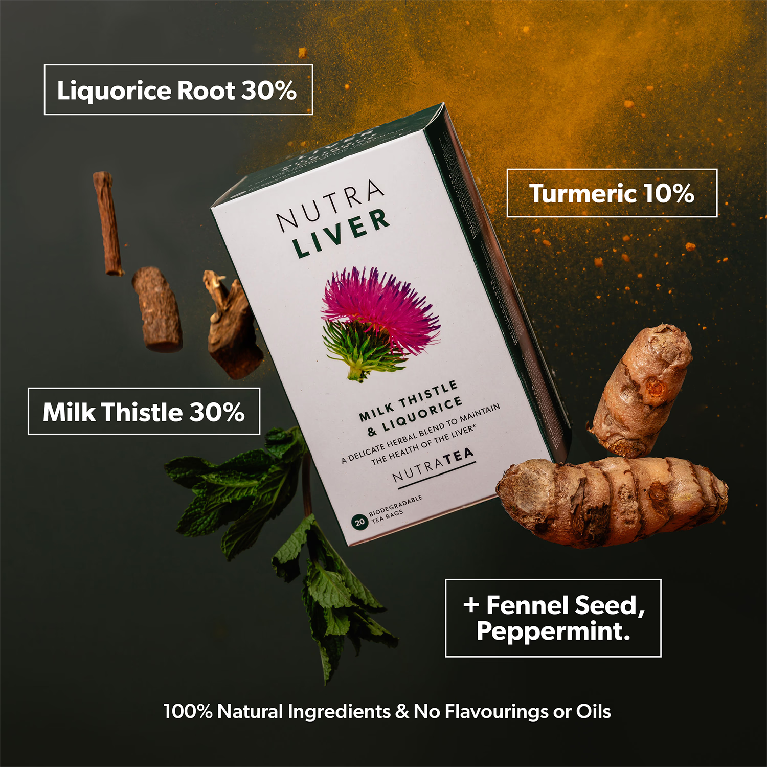 NutraLiver herbal tea 20 tea bags - British product