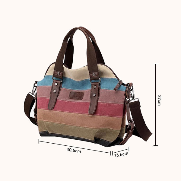 Livingandhome multi-colour splicing canvas tote bag - British product