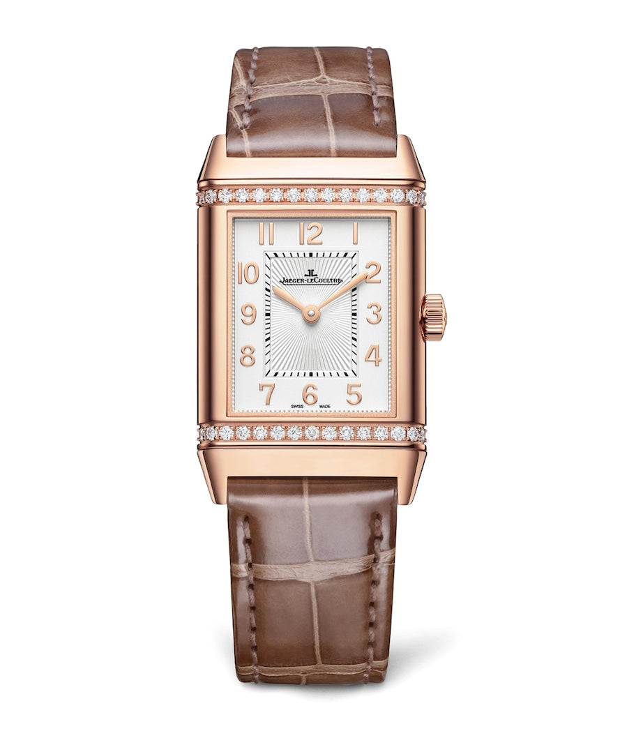 Jaeger-LeCoultre Reverso Duetto pink gold watch with diamonds, UK version