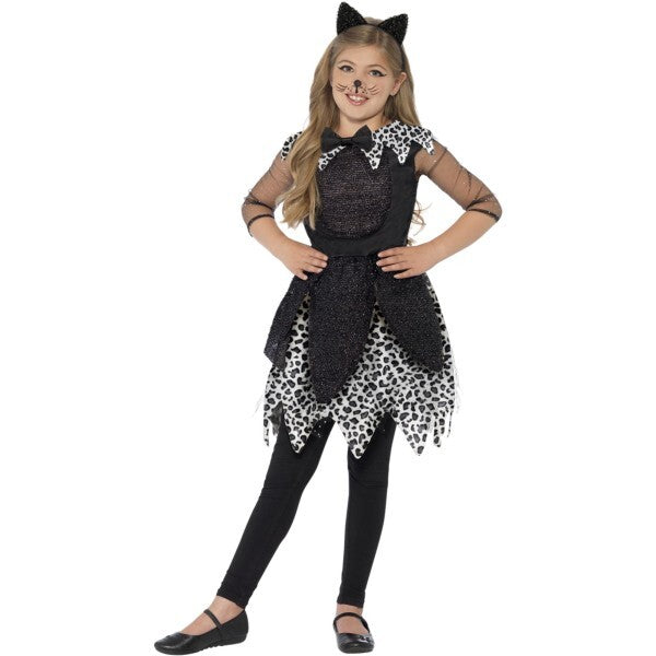 Smiffys Deluxe Cat Costume black dress tail headband, imported from the UK