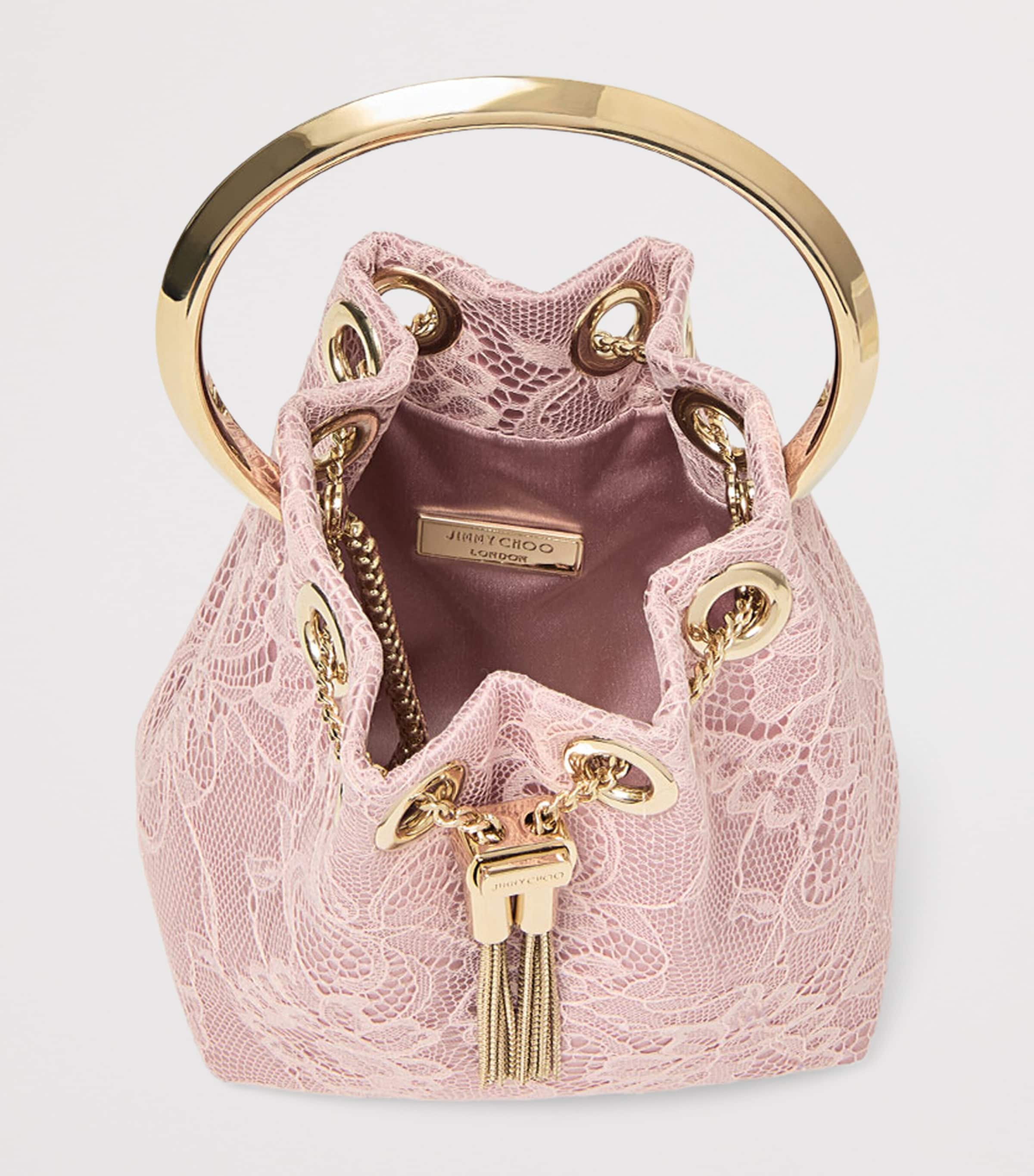 Jimmy Choo Micro Bon Bon top-handle bag in pastel lace (British brand)