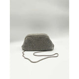 SVNX crystal pouch clutch bag in silver (British brand)